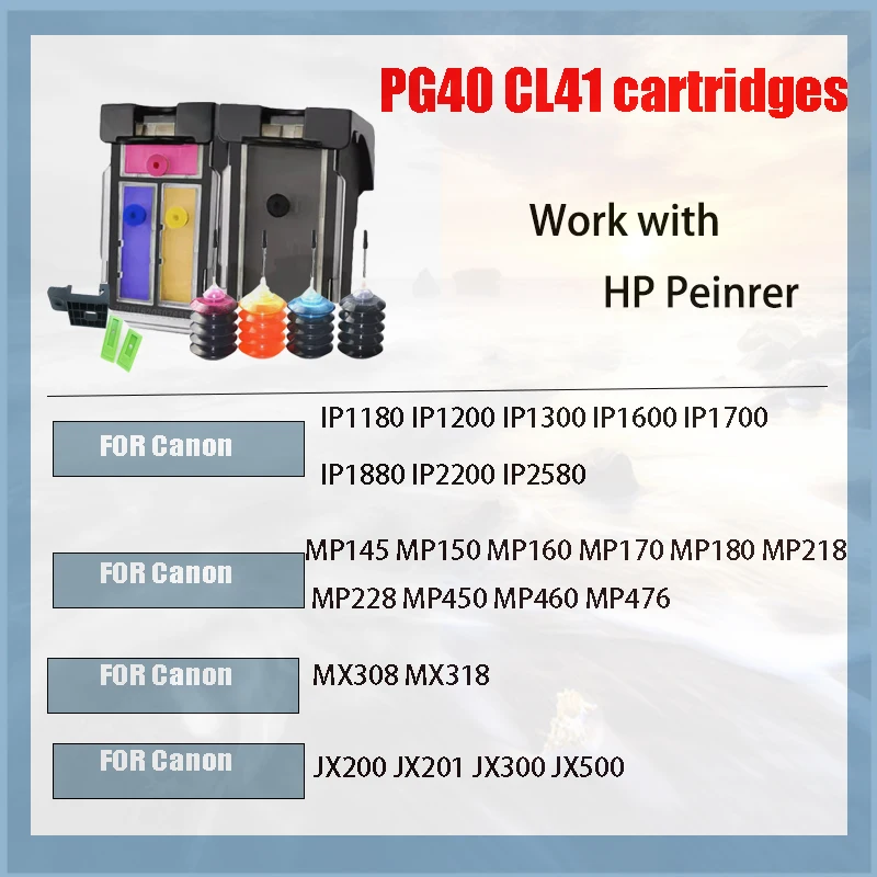 Imagem -03 - Vilaxh-cartucho de Tinta Recarregável para Canon Pixma Pg40 Cl-41 Mp140 Mp150 Mp160 Mp180 Mp190 Mp210 Mp220 Mp450 Mp470