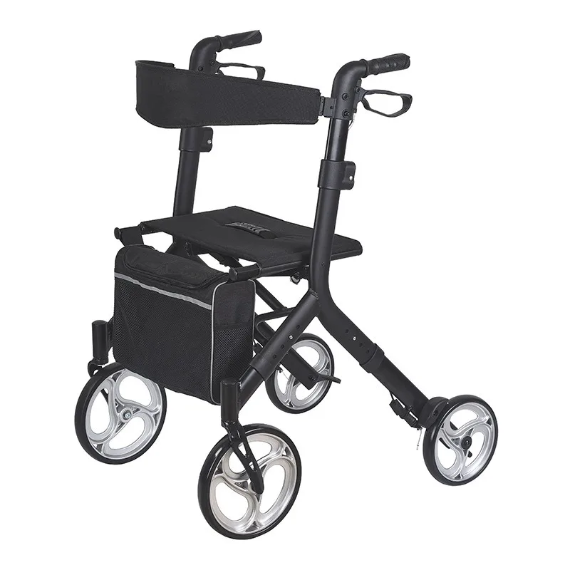 Four-wheeled handcart portable household folding shopping cart walker for the elderly.