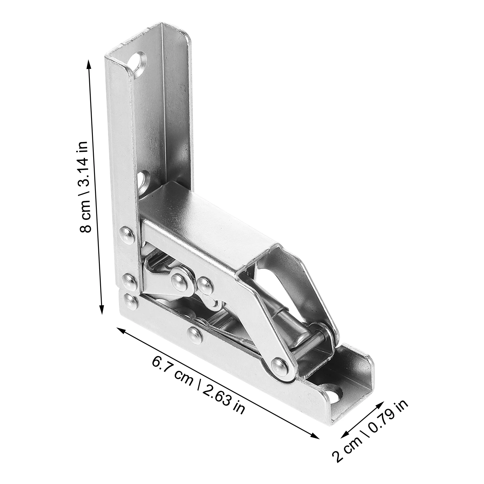 2Pcs Folding Hinge 90 Degree Hidden Invisible Brackets Large Bearing Capacity for Furniture Cabinet Drawer Shelf Kitchen