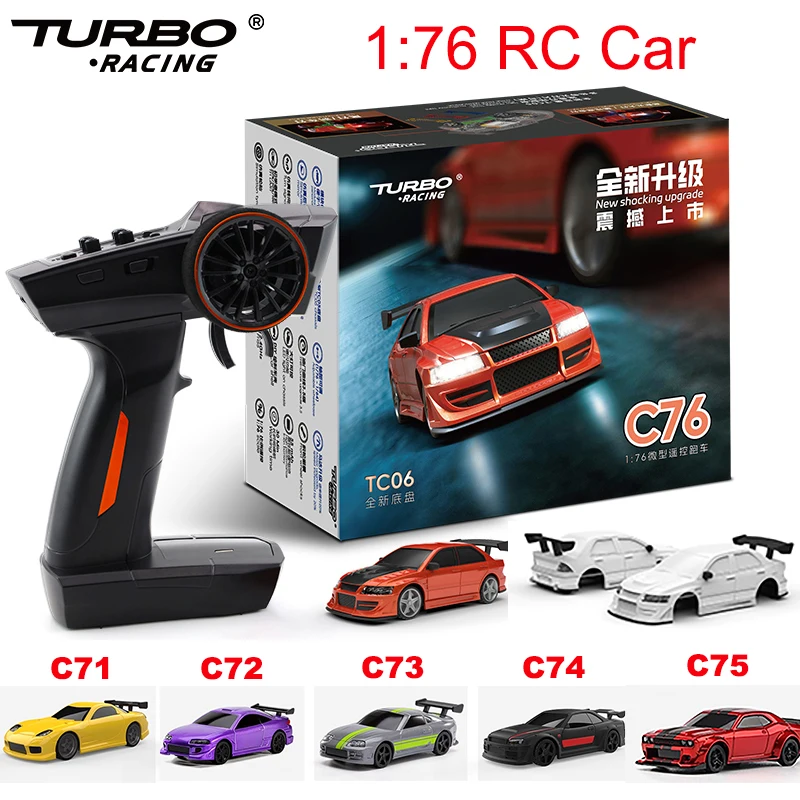 

Turbo Racing 1/76 Mini Electric Remote Control Car C76 C75 C74 C73 C71 RTR Sports Car RC Model Car for Kids and Adults Toy