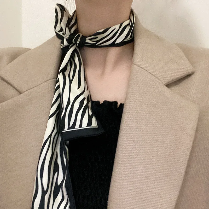 Popular retro-style houndstooth tie hair ribbon scarf tie head female ribbon bow