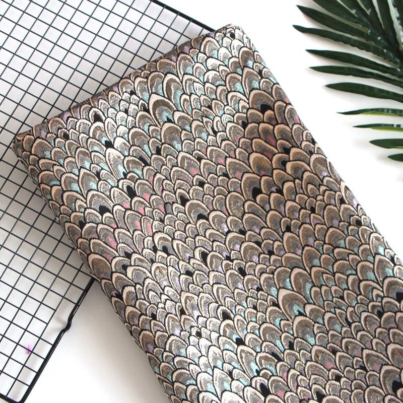 SMTA  The Cloth Patchwork Fabrics By The Meter Cotton Cloth For Patchwork Fish Scale Silver Blended 50*145cm D20