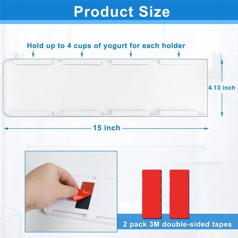 ABNH Yogurt Organizer for Fridge, Yogurt Holder for Refrigerator Organizer Slider Yogurt Organizer Sliding Yogurt Holder