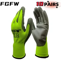 10 Pairs PU Coated Work Gloves - Lightweight, Durable Safety Gloves EN 388/ISO20471 Certified, Sizes S/M/L/XL 4