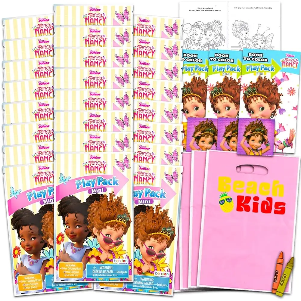

Набор мини-подарков Fancy Nancy для детей - комплект из 24 мини-наборов Fancy Nancy для игр и творчества с раскрасками и карандашами