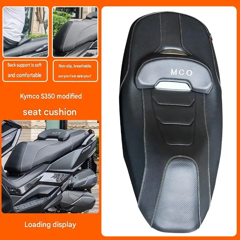 Modified Seat Assembly with Backrest Fit for Kymco Xciting S250, S350, Lowered Waterproof Anti‑Slip Motorcycle Seat Cushion