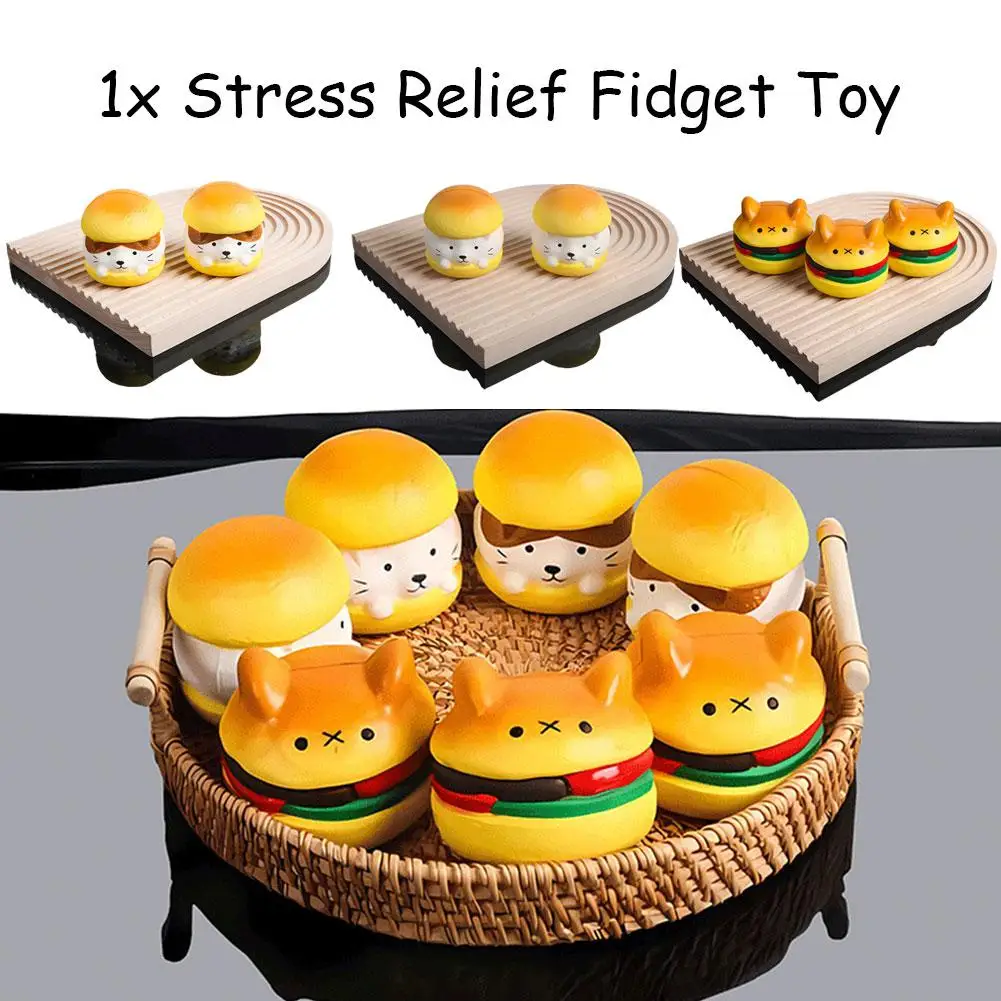 

1pcs Novelty Bear Burger Soft Food Stress Relief Toys Gifts Slow Kids Toys Rising Party Holiday Squeeze Decoration X9e0