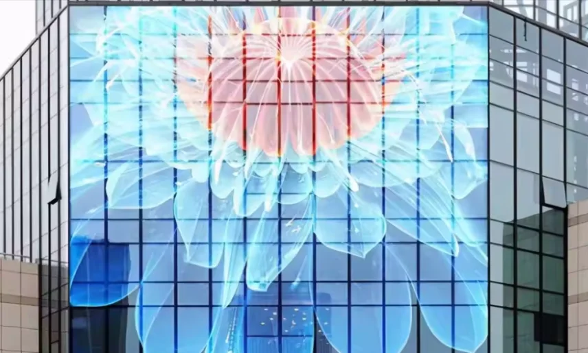 Volledig gekleurd P3.91 transparant scherm met hoge transparantie LED-scherm voor winkelcentra