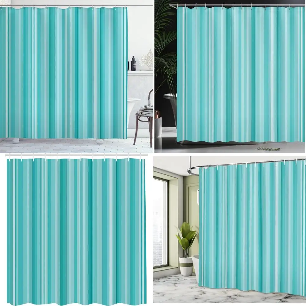

ocean-inspired abstract shower curtain: geometric line art on fabric for modern bathroom decor