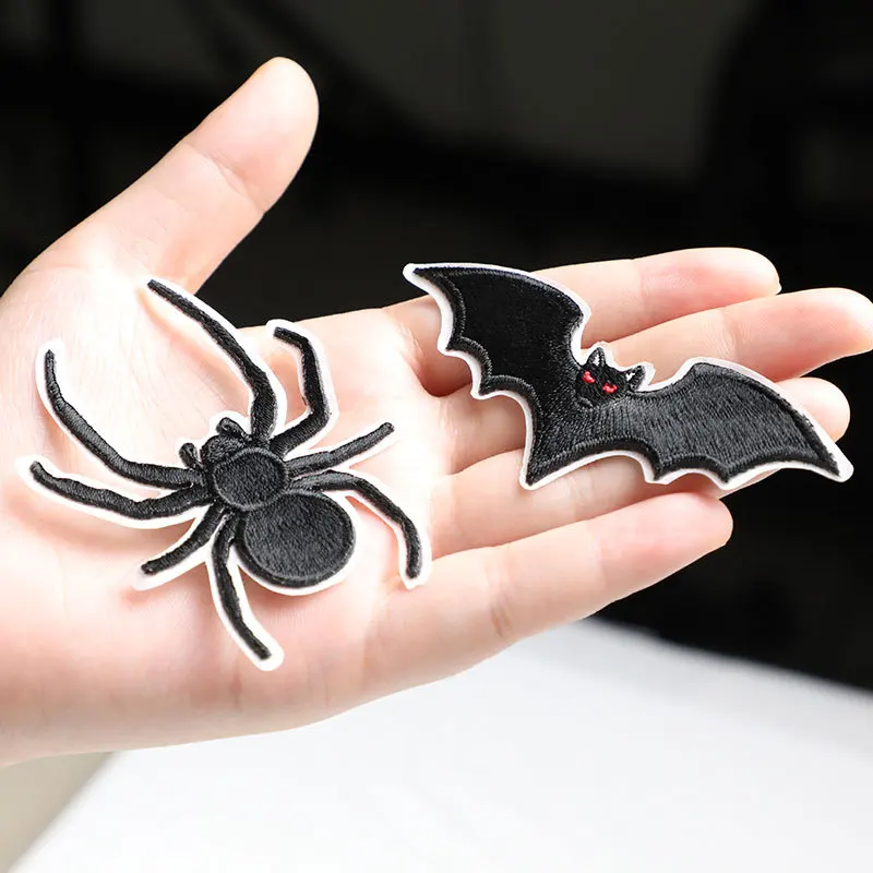 Spider Scorpion Bat Black Animal Self-adhesive Patches For Clothing Applique On Jeans Ironing On Shirt DIY Halloween Repair Hole