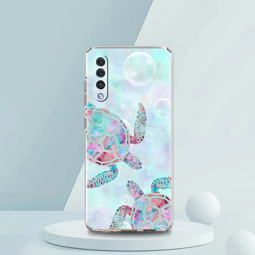 Ocean Animal Tortoise Transparent Phone Case for Samsung Galaxy A16 A14 A12 A22 A24 A42 A02 A03S A06 A50 A20 A30 A40 Soft Cover