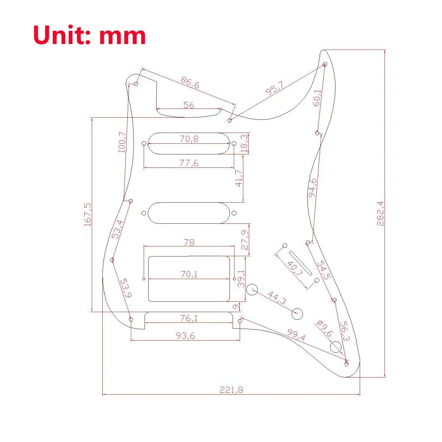 Guitar Prewired Loaded Pickguard Set,SSH Alnico 5 Humbucker Pickups for ST Guitar Electric Guitars Replacement Parts