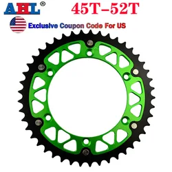 AHL Motorcycle 45T - 52T Rear Sprocket For KAWASAKI KX450F KX250F KX125 KLX250 KX250 KDX250 KLX300R KXF450 KXF250 KX KXF 250 125