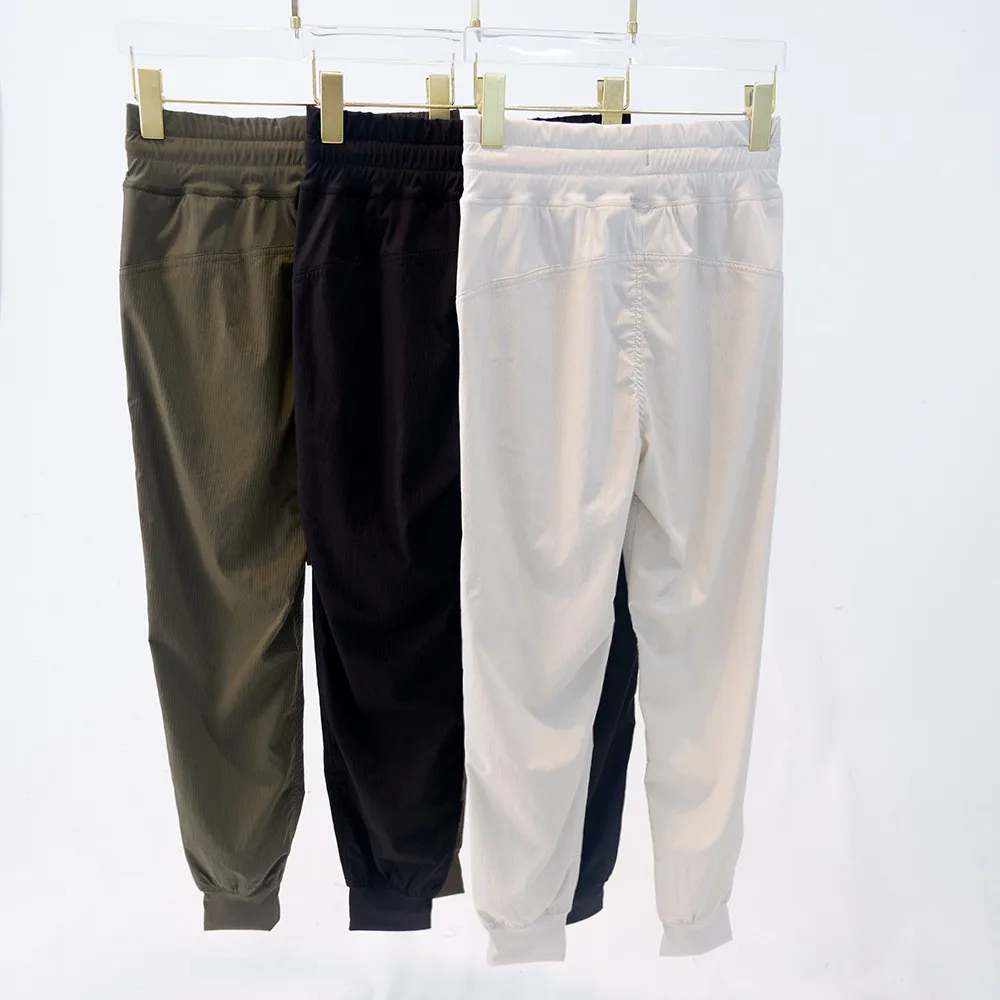 Summer New Women's Outdoor Sports Casual Lightweight Quick-Dry Wrinkle Drawstring Running Casual Cargo Jogger Pants