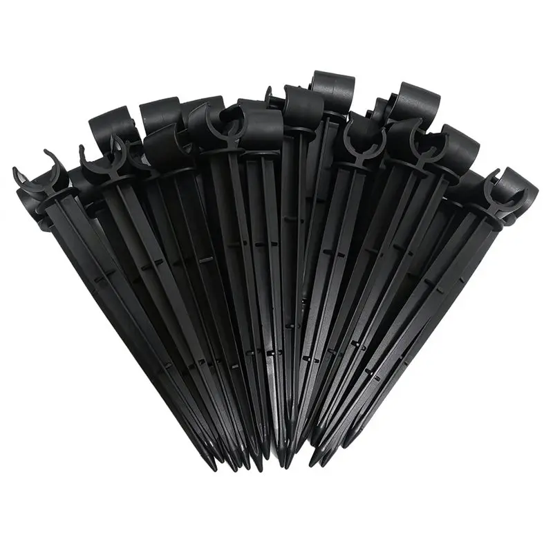 ABVG-Irrigation Support Stakes For 1/2 Inch Garden Tubing Hose Holder Drip Line Anchoring Clips