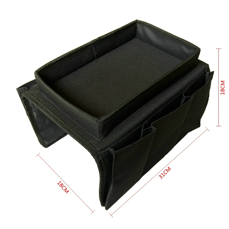 Sofa Armrest Organizer With 4 Pockets And Cup Holder Tray Couch Armchair Hanging Storage Bag For TV Remote Control Cellphone