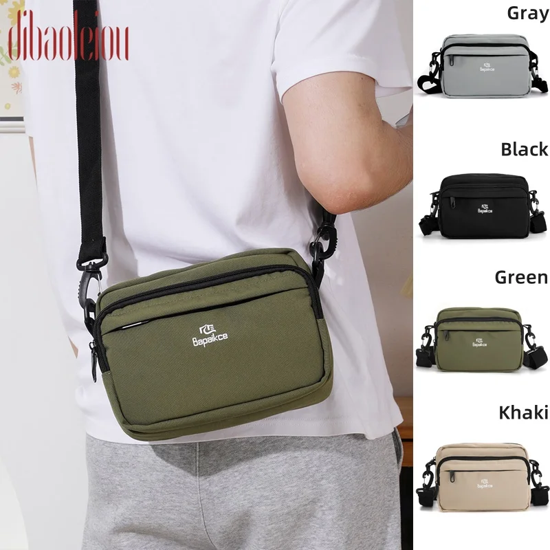 New High Quality Men\'s Crossbody Bag Canvas Men\'s Shoulder Bag Multi Functional Men\'s Messenger Bag Multi Pocket Men\'s Bag