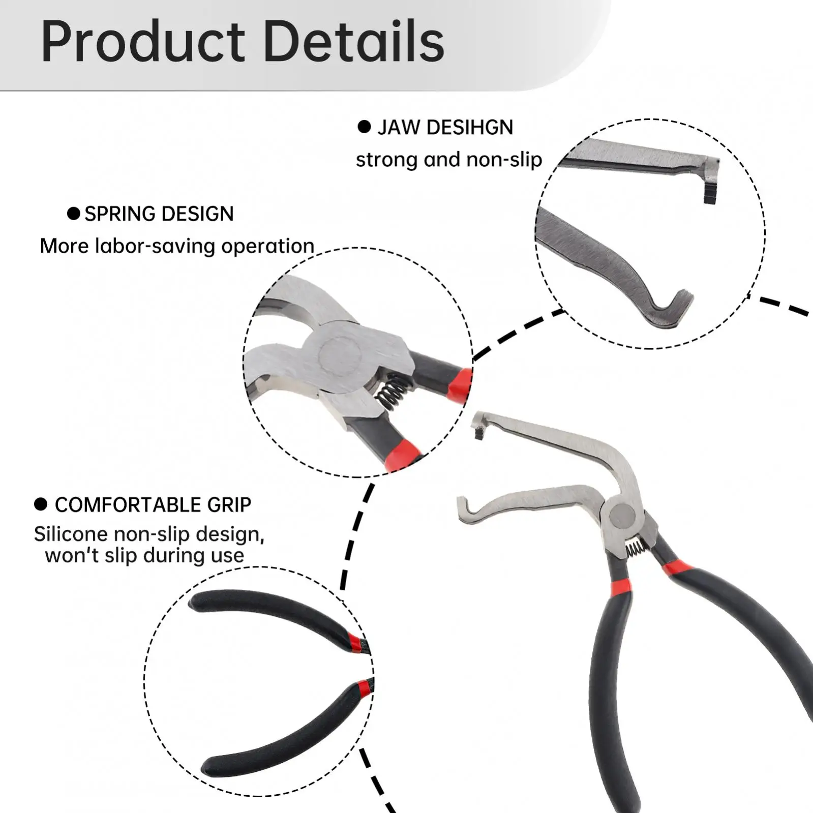 Power Off Pliers 60 ° Elbow Carbon Steel Tongue Electrical Disconnect Pliers for Spark Plugs / Fuel Lines / Electrical Plugs