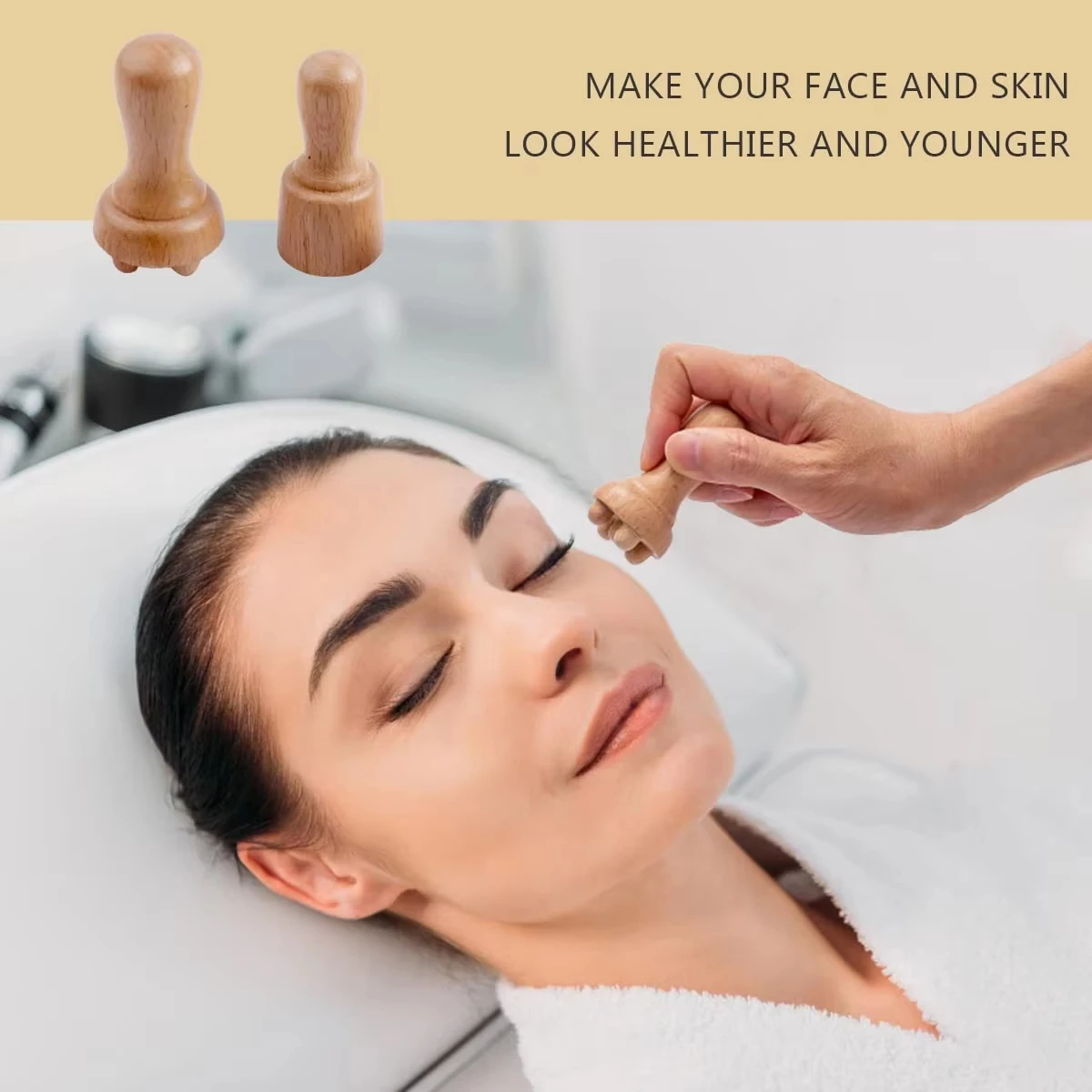 7Pcs/set Face Massagers Gua Sha Tools Wood Therapy Meridian Massage Kit Roller Facial Lifting Masajeador Maderoterapia Scraper view 3