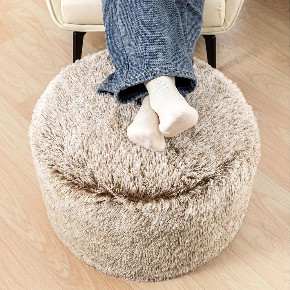 

Stued Ottoman with ern High Density oam aux ur Pou Stool Round oot Stool Cushion Storage Ottoman 20 * 12''loor Pou Ottoman oot R