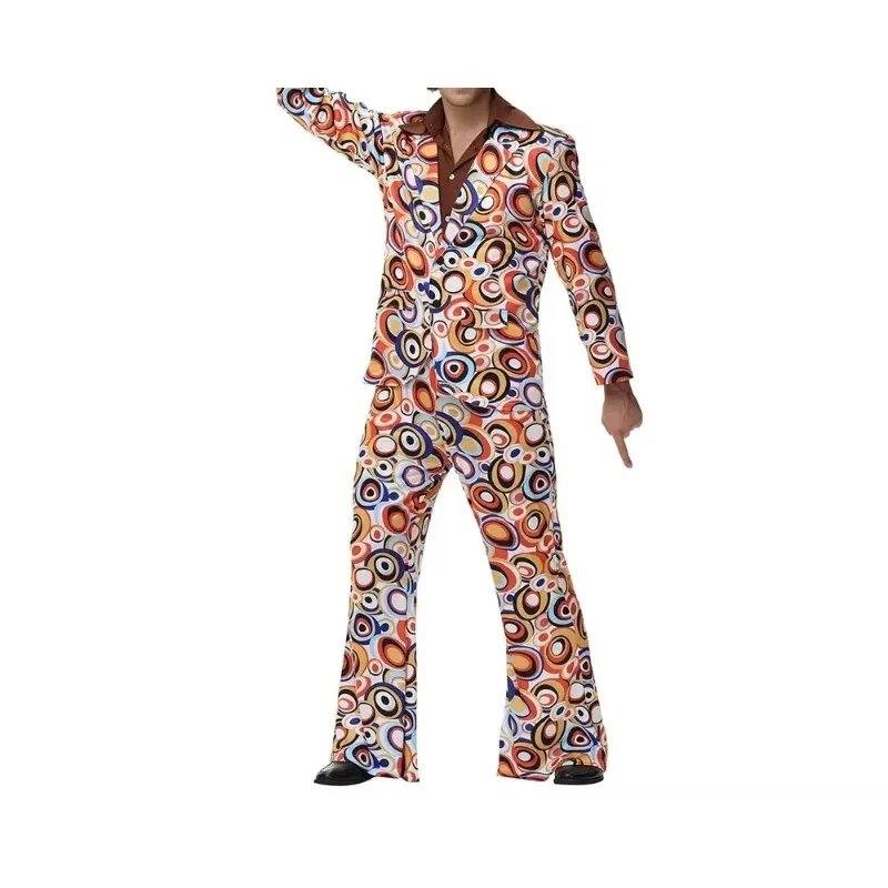 Halloween Party Disco Adult Couples Hippie Costumes Women Male 70s 80s Rock Disco Cosplay Outfits Dance Fantasia Costume