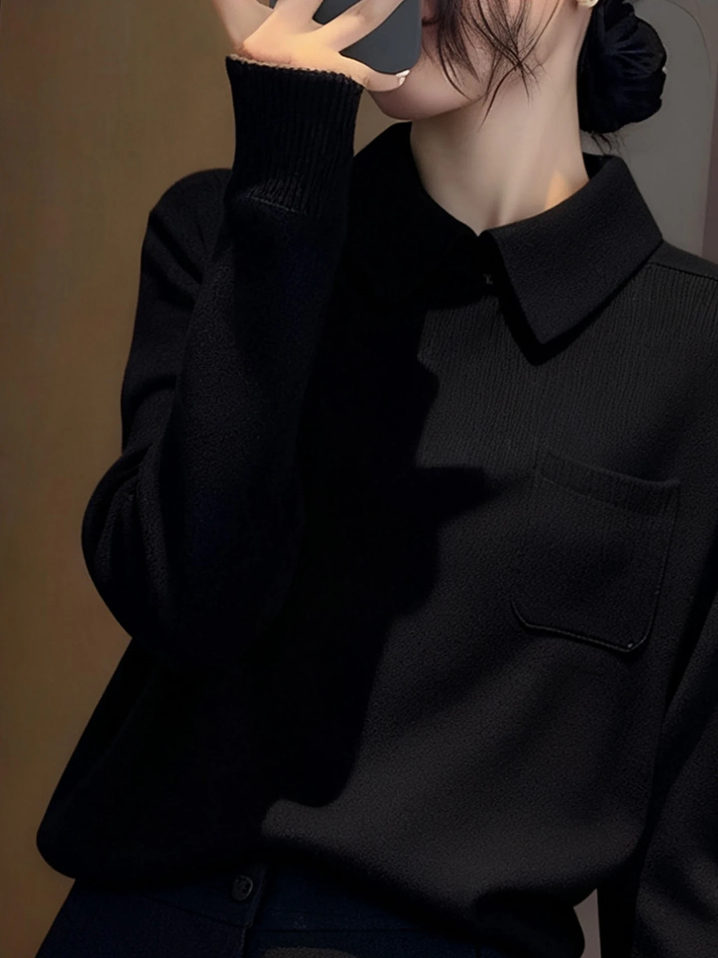 قاعدة فريدة من نوعها قابلة للتنقل طويلة Sve ذات لون نقي irt ملابس نسائية محبوكة مريحة ومتوسطة ناعمة