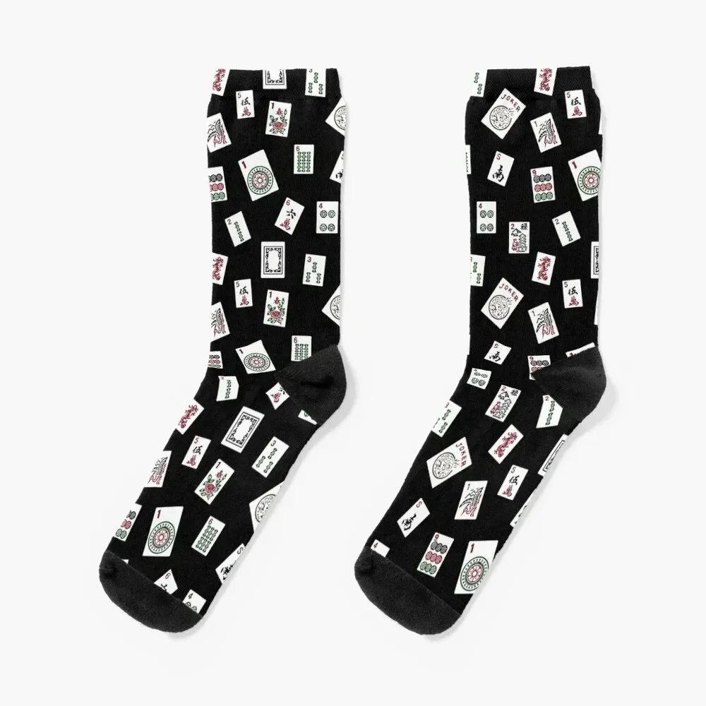 

Black Mahjong Socks Christmas Toe sports retro Stockings man Luxury Woman Socks Men's