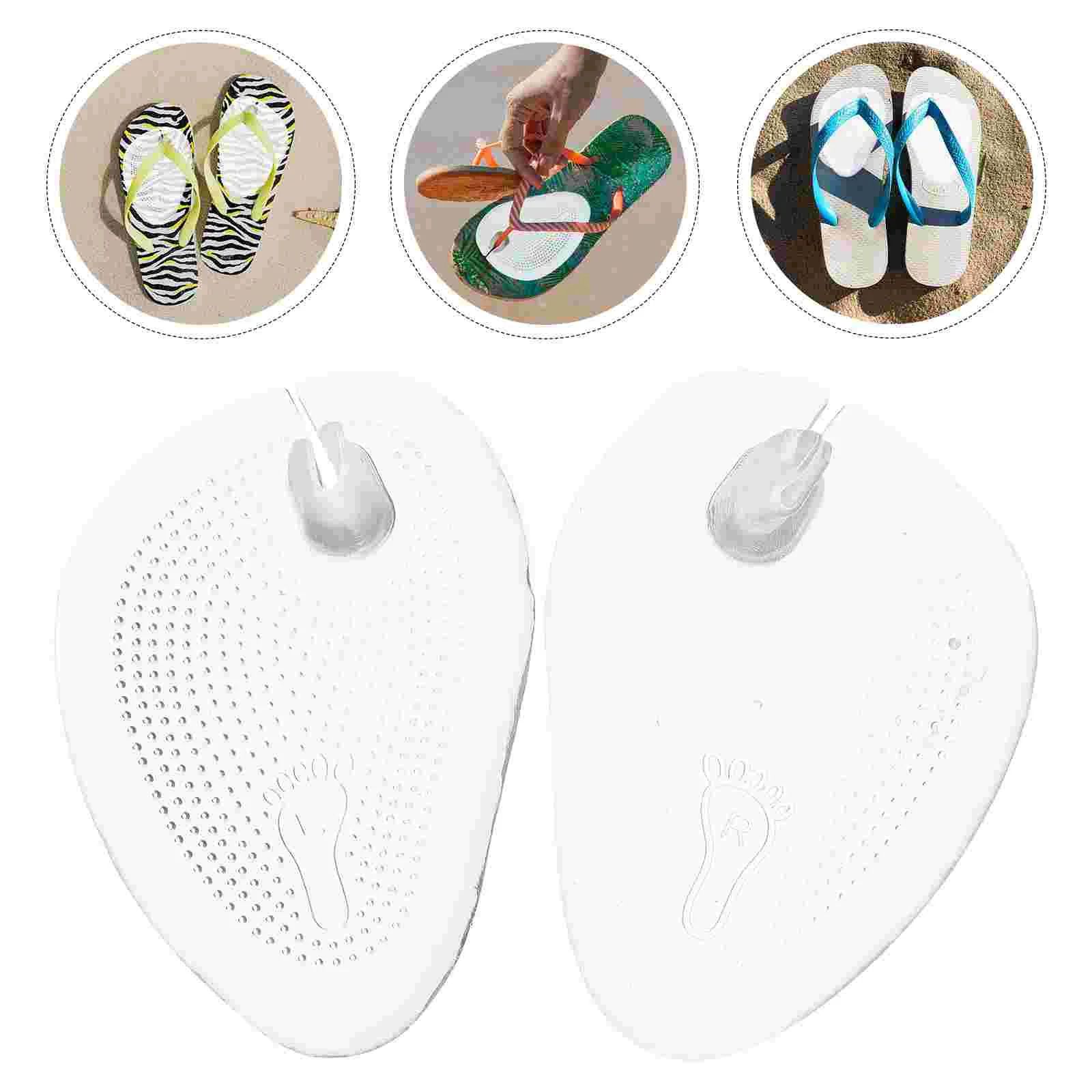 1 Pair of Forefoot Cushion Siliocne Skid Resistance Gel Flip-flops Cushion for Lady Women - Free Size