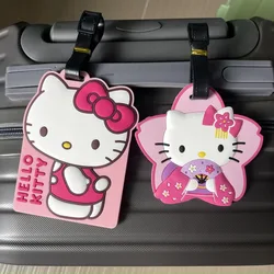 Anime Sanrio Hello Kitty Cartoon Cute Doll Model Luggage Tag Travel Accessories Portable Tag Identification Children's Toys