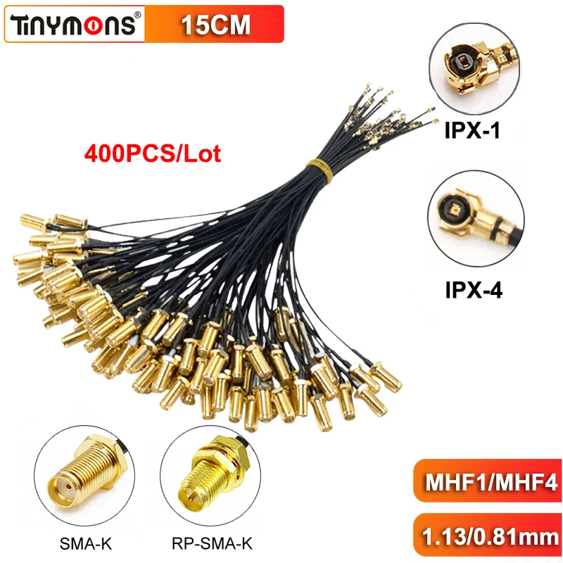 

400Piece/Lot Wholesale SMA to uFL u.FL IPX IPX1 UHF4 RF Coaxial 1.13 0.81mm Cable RP-SMA Female Adapter Pigtail Jumper Cord 15cm