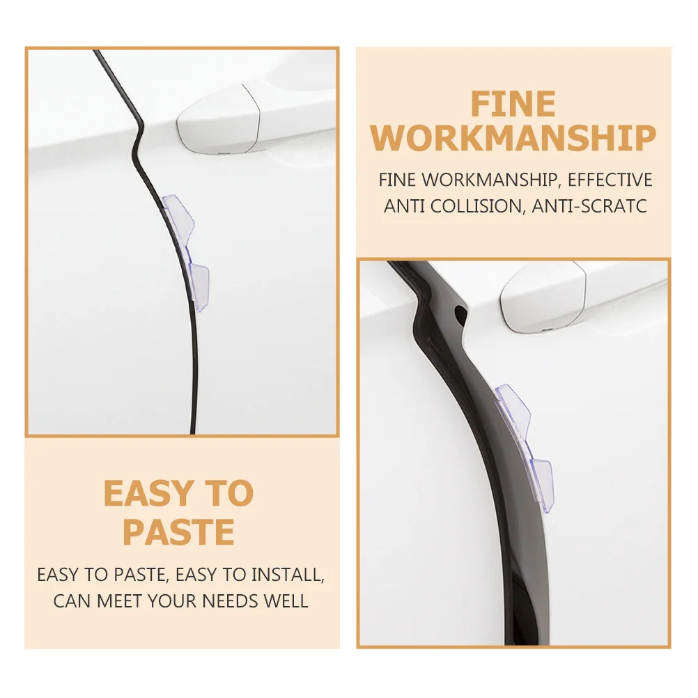 8Pcs Car Door Protector Trim PVC Anti-Aging Anti-Scratch Crash Sealing Strip for Auto Door Guards Rearview Mirror Accessories