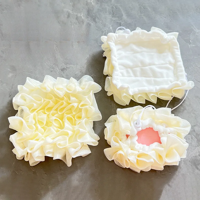 1 pezzo di palla da bagno in spugna morbida loofah -distributore di sapone 2 in 1 e scrub per il corpo, palla da doccia esfoliante per uomini e donne