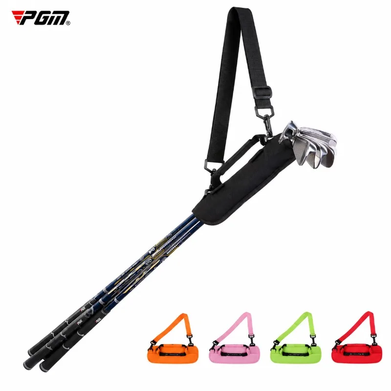 PGM Golf Club Carrier Strap Portable Mini Club Holder Shoulder Sling for 3-5 Clubs Driving Range Practice with Tee Slots