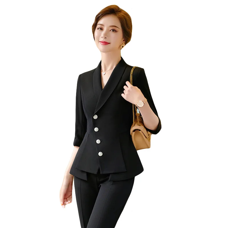 Imagem -06 - Casual Calças Terno Feminino Duas Peças Conjunto 2023 Novo Verão Senhoras Elegantes Blazer Branco Jaqueta Traje de Negócios Alta Qualidade