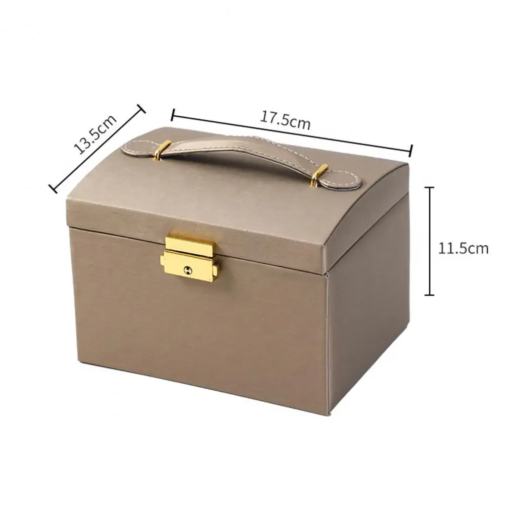 Jewelry Box Detachable Baffle Three Layers Jewelry Case Removable Drawer Non-slip Handle Jewelry Holder Jewelry Organizer