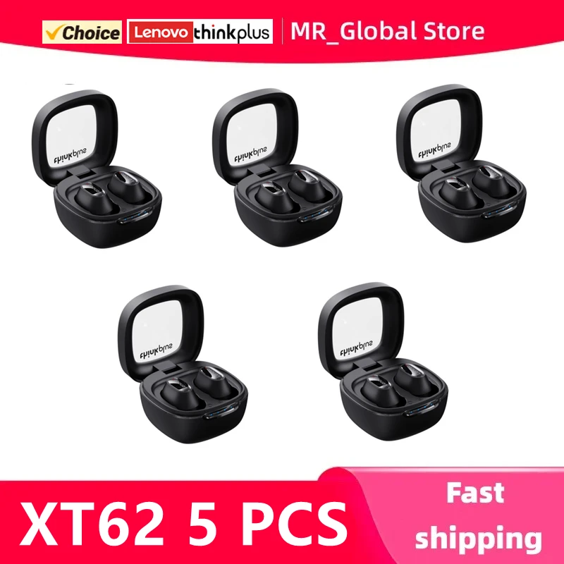 Original Lenovo XT62 5PCS TWS Earphone Bluetooth 5.3 Wireless Earbuds Low Latency Headphones HiFi Sport Headset With Mic HD Call