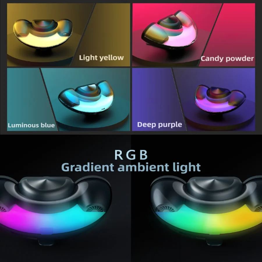 

New Ambient Light Wireless Charging Speaker Bluetooth With FM Radio Hands-Free Alarm Clock Sound Subwoofer Spealers For Phone