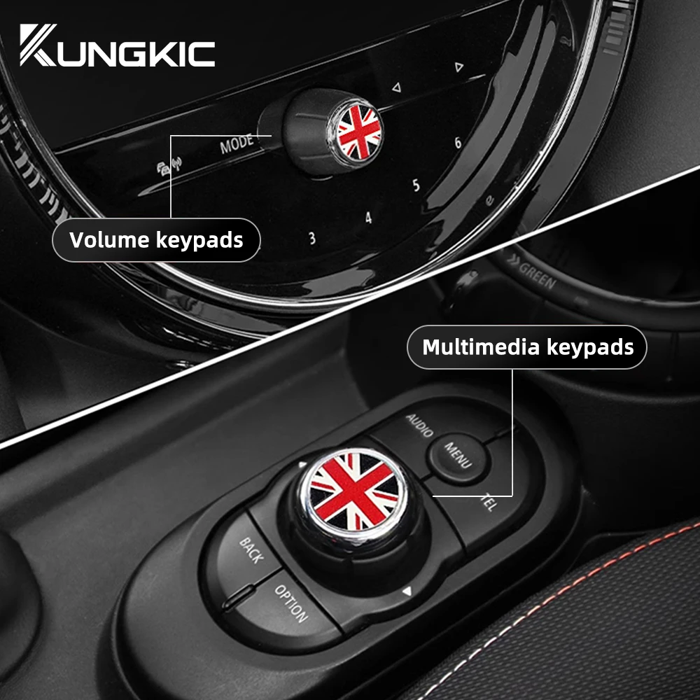 for MINI Cooper F55 F56 F57 F60 Countryman Clubman Central Control Volume Multimedia Button Knob Sticker Styling Car Accessories