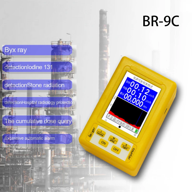 

BR-9C Electromagnetic Nuclear Radiation Detector 2-in-1 Handheld Digital Display EMF Geiger Counter Full-functional Type Tester