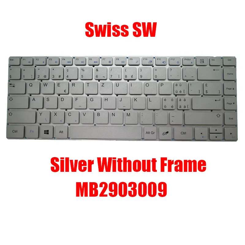 SW IT BE Silver Gray Keyboard For Teclast F6 PRO F6 Plus PRIDE-K3058 MB2903003 YXT-NB93-79 PRIDE-K2605 MB2903009 Italy Belgium