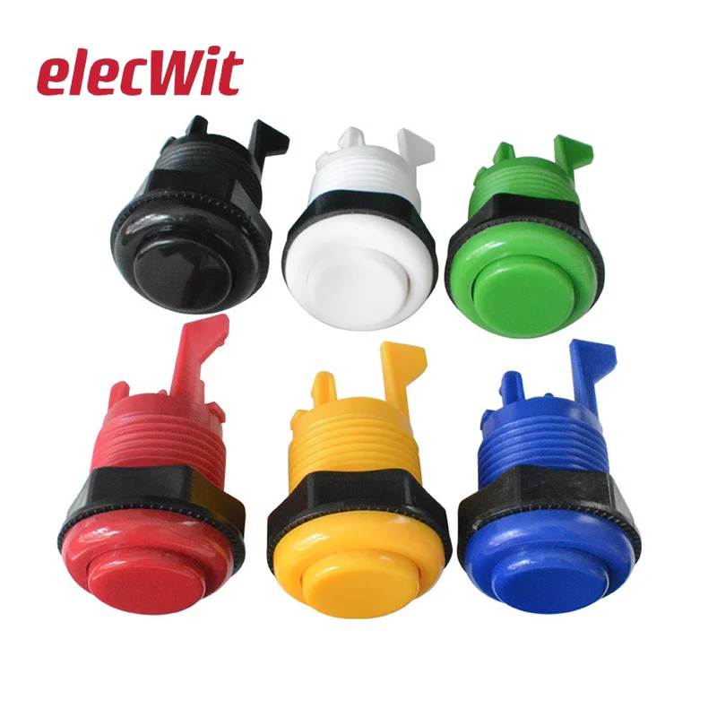 

5pcs DIY Arcade Parts 6 Colors 27mm Small Black Rim Push Button For Arcade Video Game