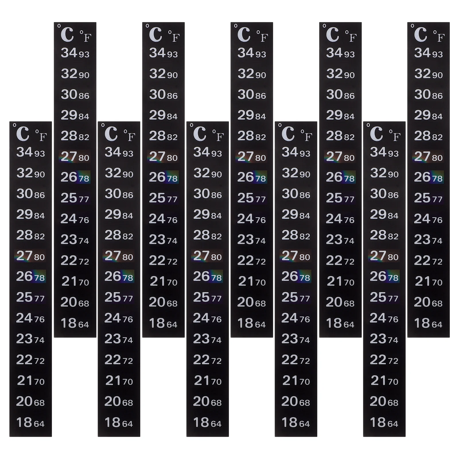 

10pcs Digital Temperature Thermometer Strip Celsius Display Adhesive Back Fish Tank 18 34 Degree Stick On Pet
