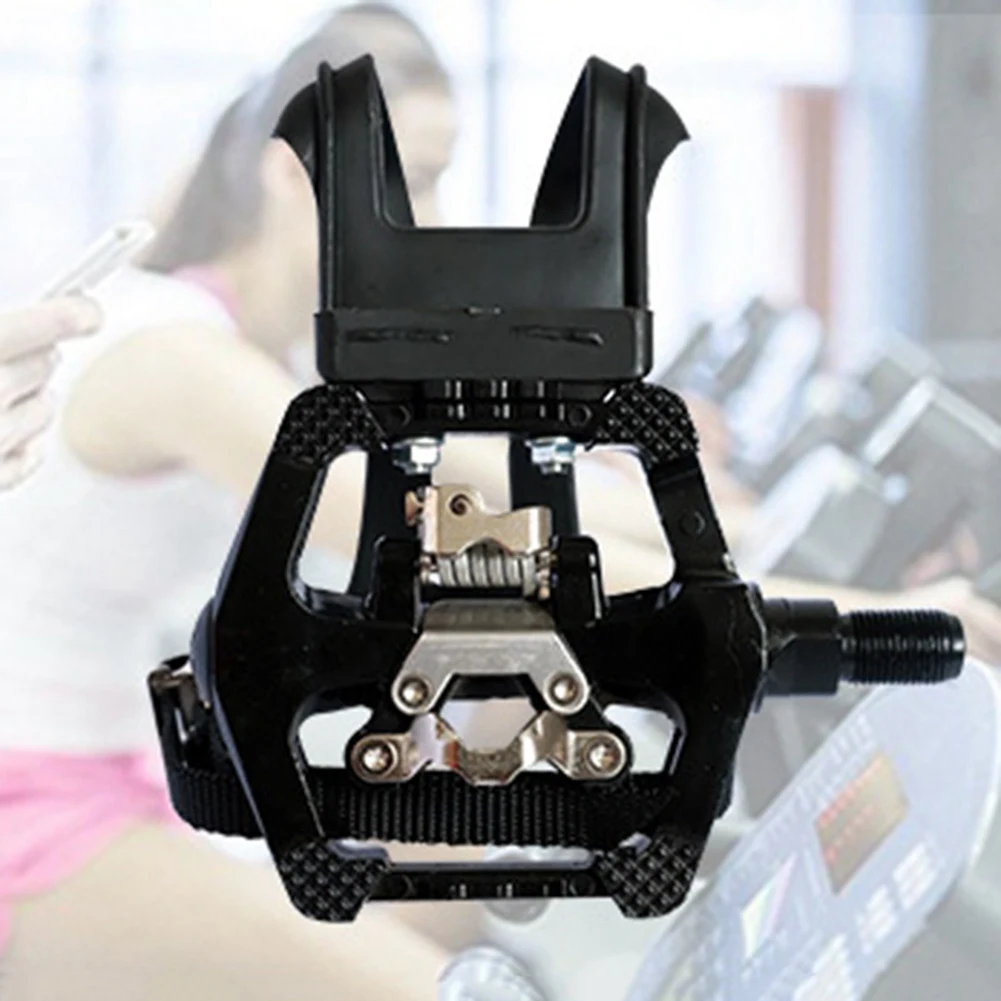 2PCS for Bike Pedals - Hybrid Pedal with Toe Clip and Straps, Suitable for Spin Bike, Indoor Exercise Bikes ,9/16 inch