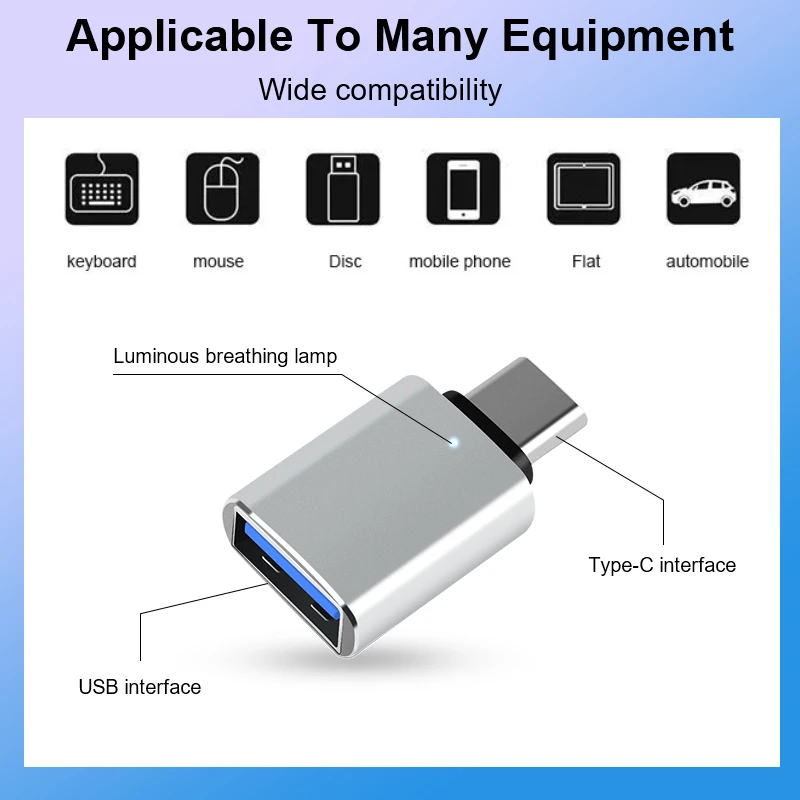 Adaptador USB 3,0 tipo C OTG, convertidor macho a USB hembra, conector OTG para Macbook, Xiaomi, Samsung S20