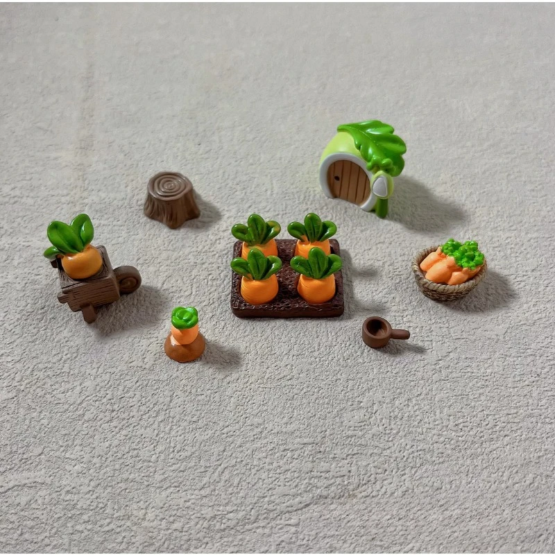 Emulation Miniature Carrot Vegetable Field Cart Micro Landscape Sand Table Model Props Decoration Ornaments