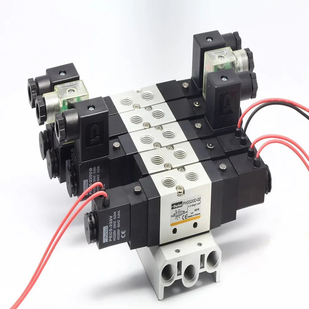 

Parker PHS541S-15-24V-DL Pneumatic Solenoid Valve 5/2 Way Pilot Operated Air Control Valve