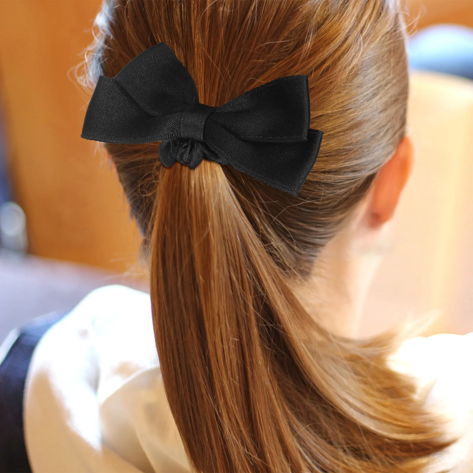 6Pcs Hair Ties Bow Scrunchies Elastic Bands Satin Ponytail Holders Colorful Hair Styling Accessories for Women