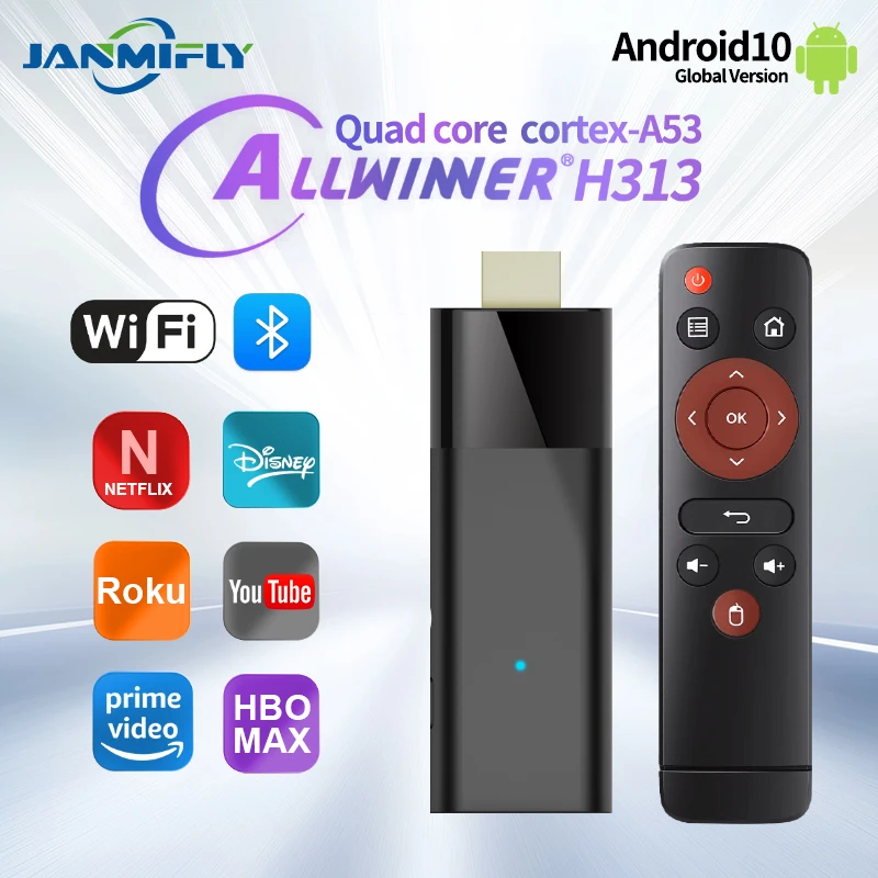 Q6 Mini TV Stick Android 10 ATV Ram 2GB Rom 8GB 16GB Quad Core Allwinner H313 2.4G&5G Wifi Global Streaming Smart TV Box