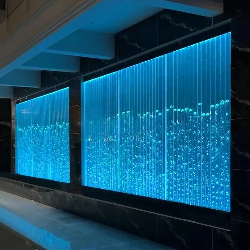 Water curtain wall, running water screen partition, half wall entrance of guest restaurant, acrylic
