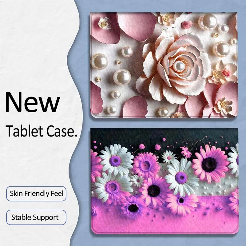 

Beautiful Pink Flower Decor For Samsung Galaxy Tab A7 A A8 A9 A11 S6 S11 10.1 10.4 10.5 Inch Lite PLus Soft Tablet Case Gift